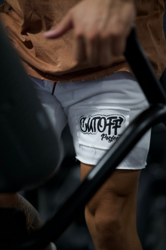 White Rogue Skull Shorts